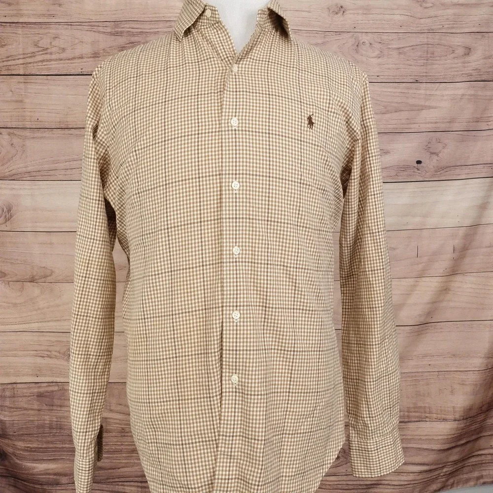 Polo Ralph Lauren Shirt Mens M Check Long Sleeve Button-Up Bradford Classic Fit